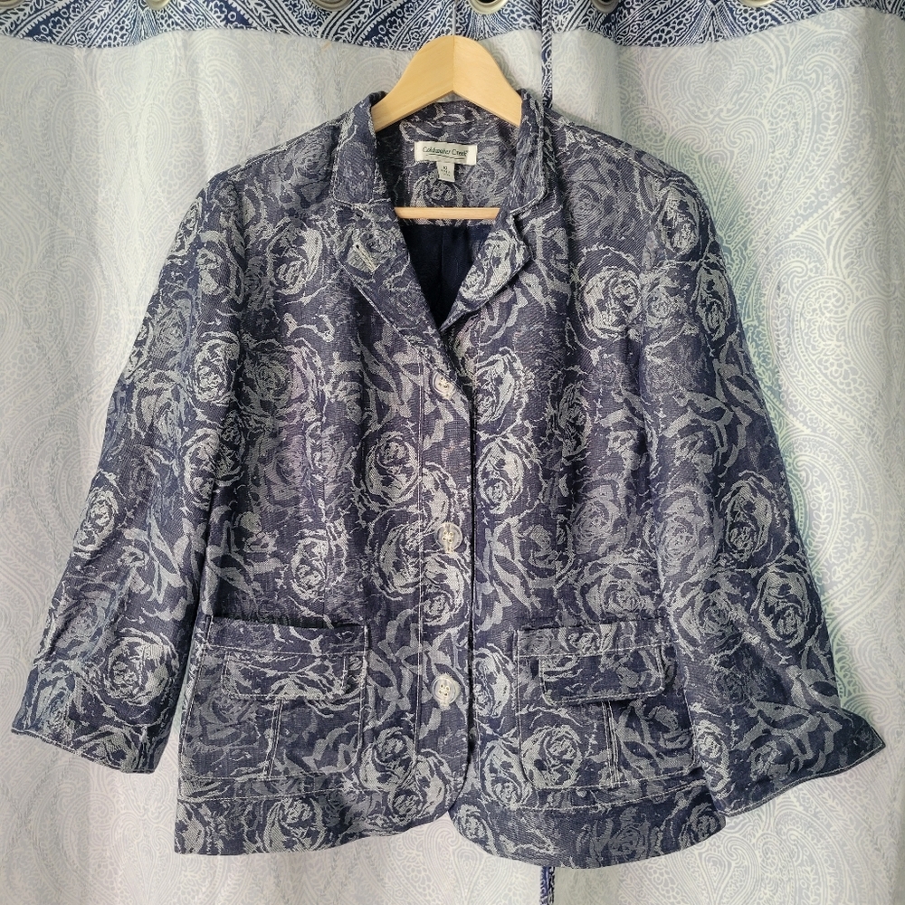 Coldwater Creek floral cropped blazer